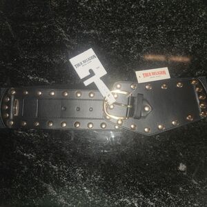 True Religion Black Studded Belt